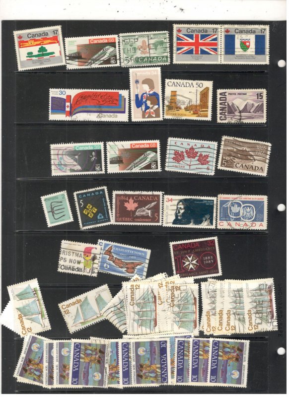 CANADA COLLECTION ON STOCK SHEET MINT/USED