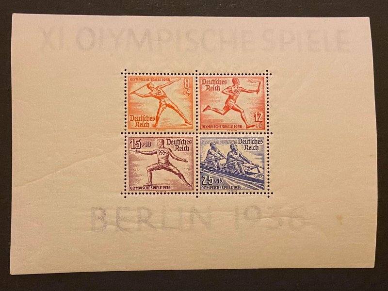 Germany 1936 #B92 Mi Block 6 Souvenir Sheet VF Mint NH