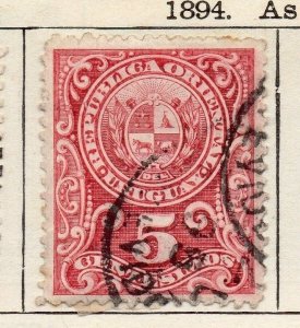 Uruguay 1894 Early Issue Fine Used 5c. 125771