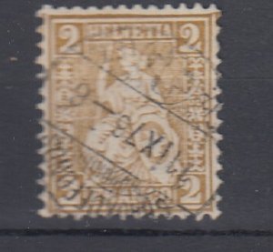 J30021,  1867-78 switzerland used #52 helvetia