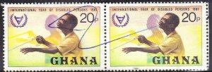 GHANA SCOTT #777 PAIR USED 20p 1982