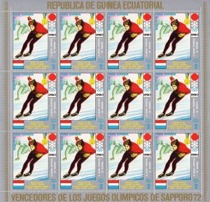 Equatorial Guinea 1972 Mi#66/72 SAPPORO OLYMPIC WINNERS 7 MINI-SHEETLETS MNH