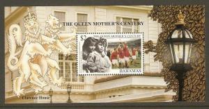 Bahamas #955 NH Queen Mother 100th SS