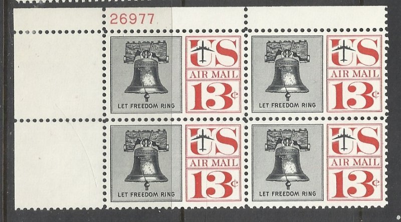 C62  13c Pl# Block MNH VF Centering