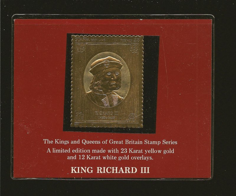 Great Britain QE2 Silver Jubilee 1977 King Richard III L8 Gold Stamp Staffa