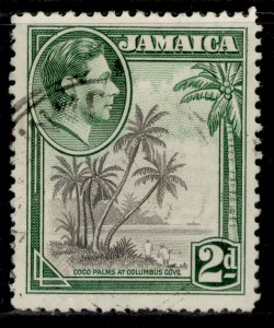 JAMAICA GVI SG124, 2d grey and green, FINE USED.