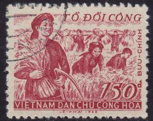 Vietnam (North) - 1958 - Scott #84 - used - Mutual Aid Team