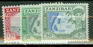 LC: Zanzibar 264-7, 269-79 mint CV $47; scan shows only a few