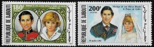 Djibouti #529-30 MNH Set - Royal Wedding