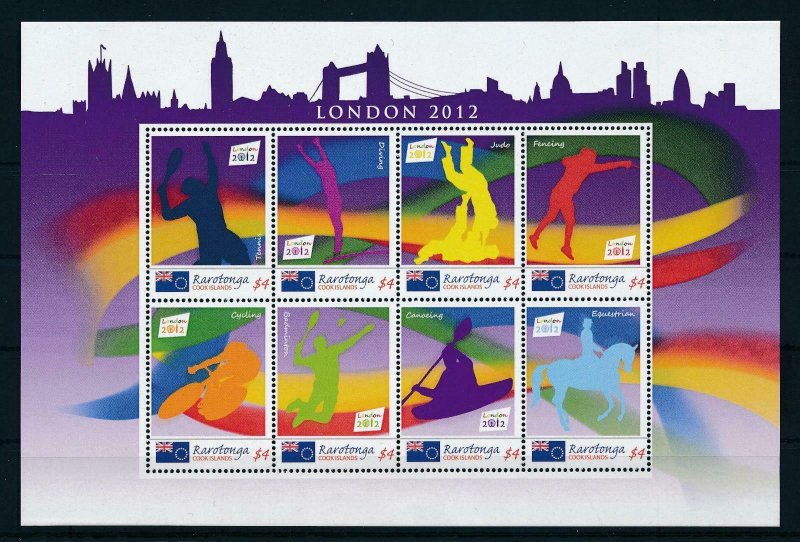 [106950] Rarotonga Cook Isl. 2012 Olympic Games London 2012 tennis Sheet MNH