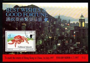 FALKLAND ISLANDS SGMS784 1997 RETURN TO CHINA USED