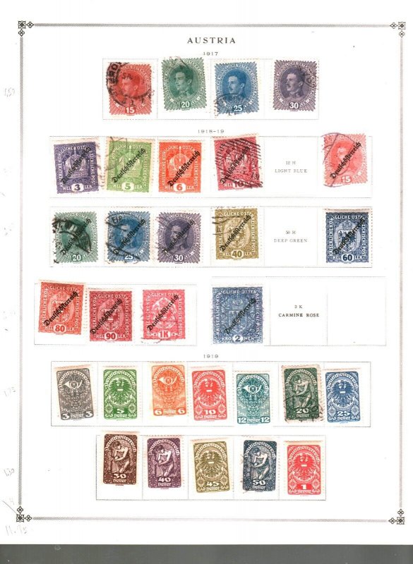 Collection, Austria Part A Scott Pages, 1850/1963, Cat $321, Mint & Used