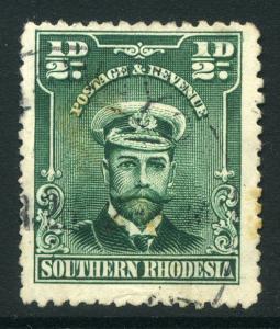 SOUTHERN RHODESIA; 1924 early GV  Admiral issue 1/2d. fine used value