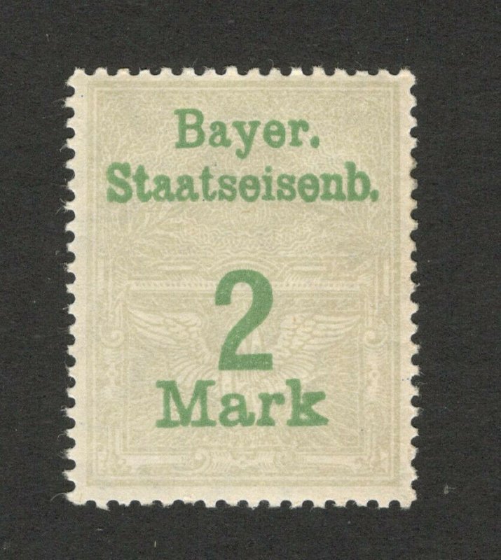 GERMANY-Bayer staatseisenb ovpt. train railway-fiscal tax due REVENUE- 2 Mark 