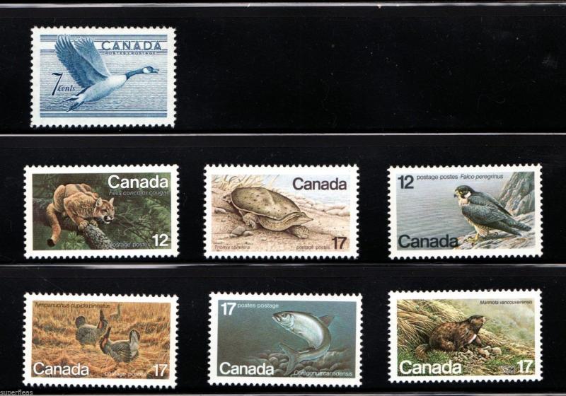 28 Canadian MNH postage stamps • Collection of Definitives & Wildlife 1970's 