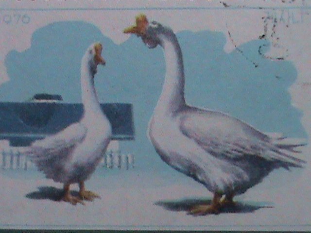 ​KOREA-1976  DUCKS AND GEESES -CTO LARGE BLOCK-VERY FINE WE SHIP TO WORLD WIDE