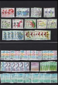 JAPAN USED  COLLECTION ON SMALL STOCK SHEETS