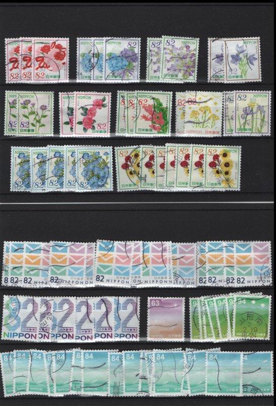 JAPAN USED  COLLECTION ON SMALL STOCK SHEETS