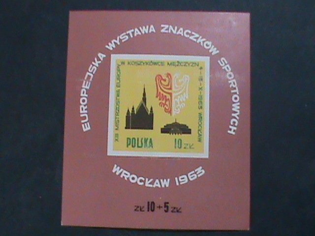 ​POLAND 1963 EUROPA SPORT-WROCKAW 1963 MNH IMPERF S/S SHEET- VERY FINE