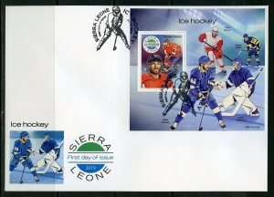 SIERRA LEONE 2019 ICE HOCKEY SOUVENIR SHEET FIRST DAY COVER