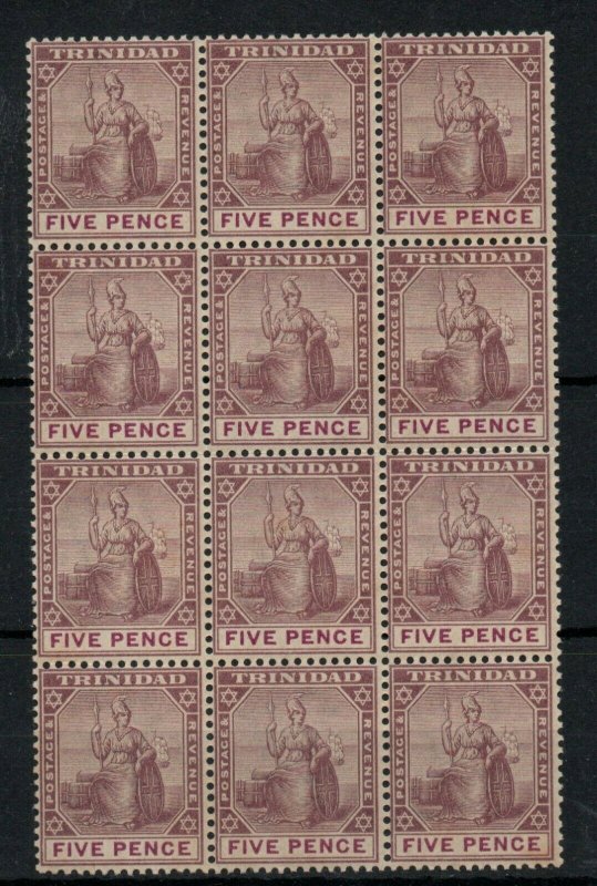 Trinidad 1896 5d mint unmounted block  x 15 (brown gum) SG119 WS23297