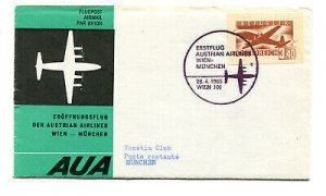 Aerogram 2 of the Venetia Club for the first AUA flight to Munich