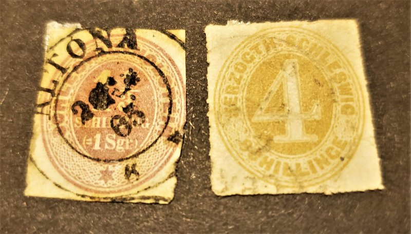 GER. STATE HOLSTEIN #24 & 25 USED CV $105.00