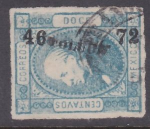 MEXICO 1872 12c imperf TOLUCA 46-72 fine used..............................A2449