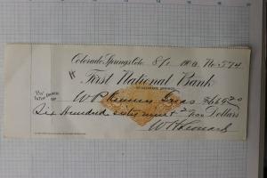 US IR Revenue Bank check sc#RNX7 fee 1900 Colorado Springs CO 2c documentary