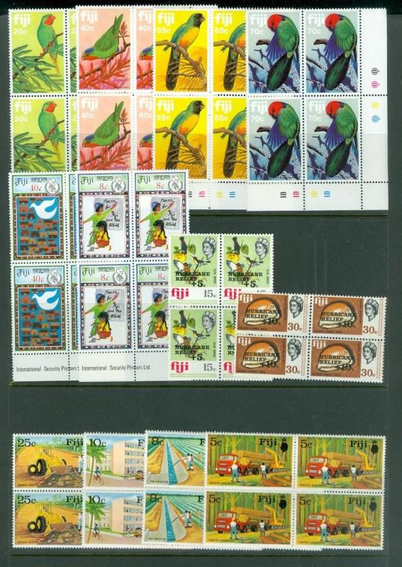 EDW1949SELL : FIJI VF, Mint NH collection of Blocks of 4. ALL CPLT sets Cat $294