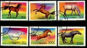 TANZANIA Sc#1152-1157 1993 Horses Part Set Used-CTO