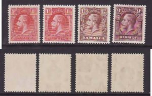 Jamaica-Sc#103-5,103a- id13-unused og NH KGV-1921-7-