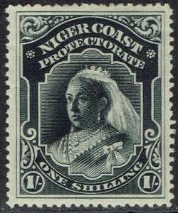 NIGER COAST 1894 QV 1/- NO WMK PERF 14½ - 15