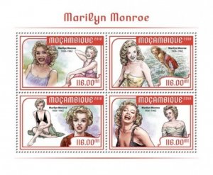 Mozambique - 2018 Actress Marilyn Monroe - 4 Stamp Sheet - MOZ18204a2