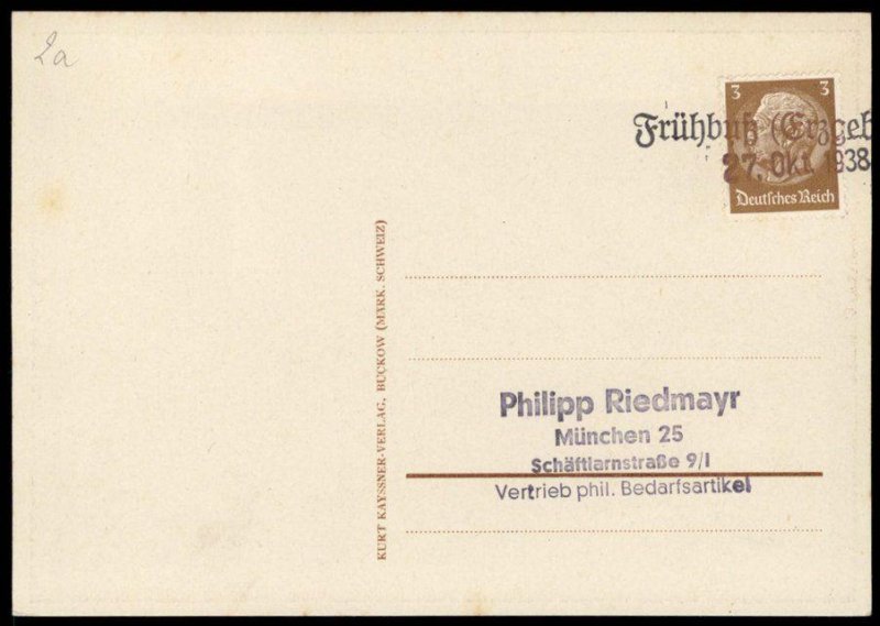 Germany 1938 Fruehbutz Sudetenland Annexation Provisional Cover G67108