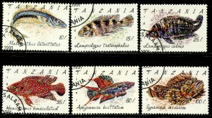 TANZANIA Sc#816-821 1992 Fish of Tanzania Part Set Used-CTO