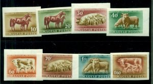 HUNGARY #929-32, C87-90, Livestock set including AIRS,  IMPERF LH, Scott $100