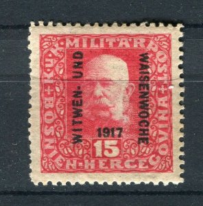 BOSNIA; 1917 early WAISENWOCHE Optd. issue Mint 15h. value