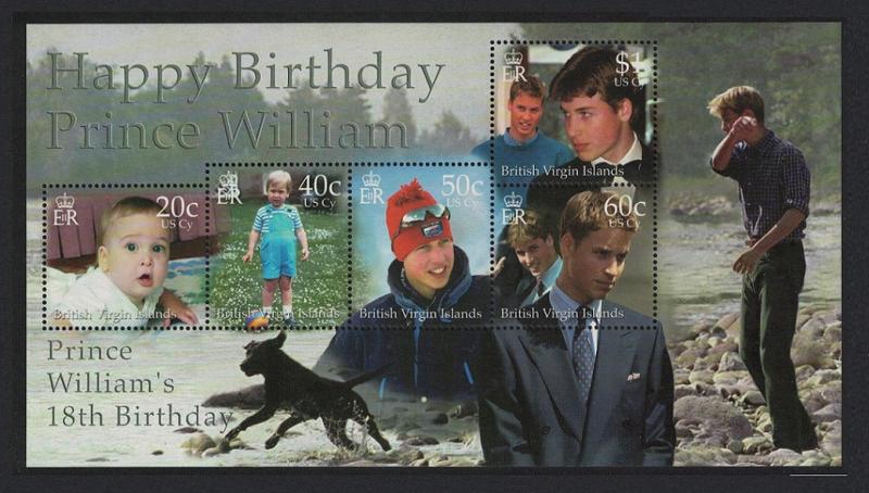 BVI 18th Birthday of Prince William MS SG#MS1046