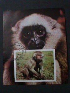 ​SHARJAH-1972-FAMOUS BEAUTIFUL LOVELY MONKEY-CTO-IMPERF S/S VF-LAST ONE