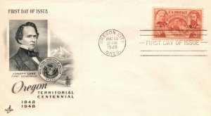 SC#964 FDC 1948 - Oregon Centennial  on Cachet - Unaddressed - Pair - F591