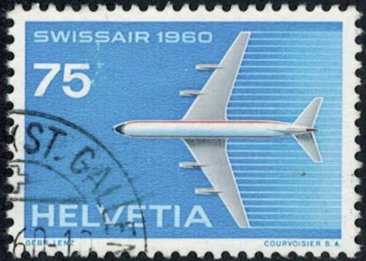 1960 Switzerland used Air stamp Scott #381