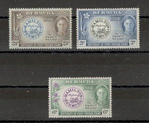 BERMUDA - 3 MNH STAMPS - KGVI - 1948.