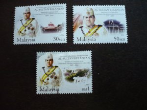 Stamps - Malaya Kelantan - Scott#122-124 - Mint Hinged & Used Set of 3 Stamps