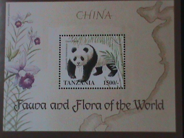 ​TANZANIA -LOVELY CHINA GIANT PANDA--MNH S/S-VF LAST ONE WE SHIP TO WORLDWIDE