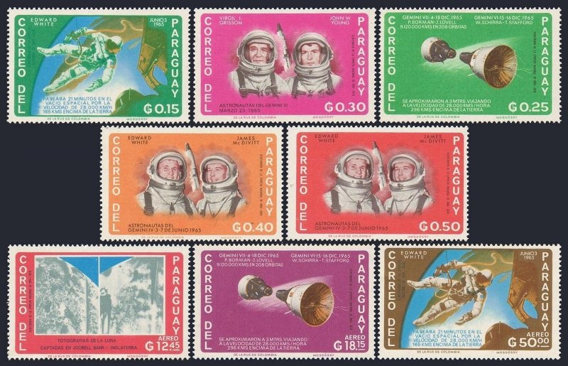 Paraguay 911-918, MNH. Michel 1503-1510. Astronauts and Space Exploration, 1966.