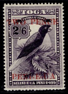 TONGA GV SG69, 2d on 2s 6d purple, M MINT. Cat £40.