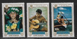 Aitutaki 173-175 International Year of the Child set MNH