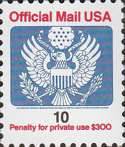 # O146A MINT NEVER HINGED ( MNH ) EAGLE HOLDING ARROWS AND BRANCH
