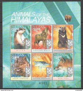 1999 Bhutan Fauna Animals Of The Himalayas 1Kb ** Stamps Pk176